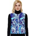 Trippy Dippy Bears Blue Dancing Greatful Dead Skull Steal Your Face Women s Button Up Puffer Vest View1