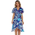 Trippy Dippy Bears Blue Dancing Greatful Dead Skull Steal Your Face Women s Kimono Wrap Satin Dress View1