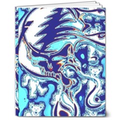 Trippy Dippy Bears Blue Dancing Greatful Dead Skull Steal Your Face 8  X 10  Softcover Notebook