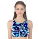Trippy Dippy Bears Blue Dancing Greatful Dead Skull Steal Your Face Tank Bikini Top View1