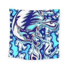 Trippy Dippy Bears Blue Dancing Greatful Dead Skull Steal Your Face Square Tapestry (small)