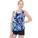 Trippy Dippy Bears Blue Dancing Greatful Dead Skull Steal Your Face Bubble Hem Chiffon Tank Top View1