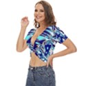 Trippy Dippy Bears Blue Dancing Greatful Dead Skull Steal Your Face Twist Front Crop Top View2