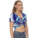Trippy Dippy Bears Blue Dancing Greatful Dead Skull Steal Your Face Twist Front Crop Top View3