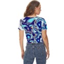 Trippy Dippy Bears Blue Dancing Greatful Dead Skull Steal Your Face Twist Front Crop Top View4