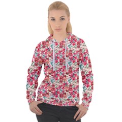 Red Flowers Women s Overhead Hoodie