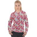 Red Flowers Women s Overhead Hoodie View1