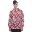 Red Flowers Men s Front Pocket Pullover Windbreaker View1