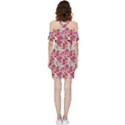 Red Flowers Shoulder Frill Bodycon Summer Dress View4