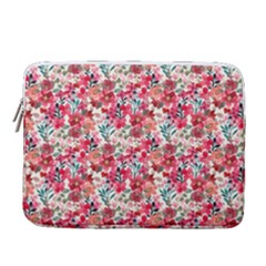 Red Flowers 14  Vertical Laptop Sleeve Case With Pocket
