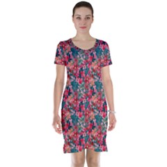 Red Flowers 2 Short Sleeve Nightdress