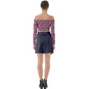 Red Flowers 2 Long Sleeve Off Shoulder Crop Top View2