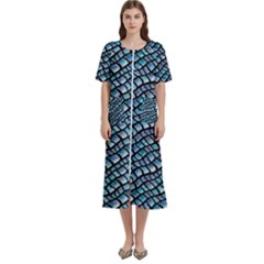 Turquoise Snake  Women s Cotton Short Sleeve Nightgown