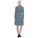 Turquoise Snake  Long Sleeve Velvet Front Wrap Dress View2