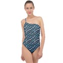 Turquoise Snake  Classic One Shoulder Swimsuit View1