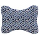 Blue Snake Velour Seat Head Rest Cushion View1