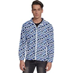 Blue Snake Men s High Neck Windbreaker