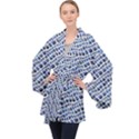 Blue Snake Long Sleeve Velvet Kimono  View1
