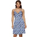 Blue Snake V-Neck Pocket Summer Dress  View1