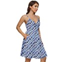 Blue Snake V-Neck Pocket Summer Dress  View2