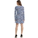 Blue Snake Long Sleeve Velour Skater Dress View4