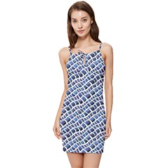 Blue Snake Summer Tie Front Dress
