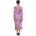Peonies Nature Bloom Blossom Pink Quarter Sleeve Midi Bodycon Dress View2