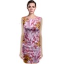 Peonies Nature Bloom Blossom Pink Sleeveless Velvet Midi Dress View1
