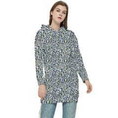 Green Leaves Women s Long Oversized Pullover Hoodie