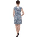 Blue Leaves (2) Drawstring Hooded Dress View2