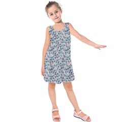 Blue Leaves (2) Kids  Sleeveless Dress