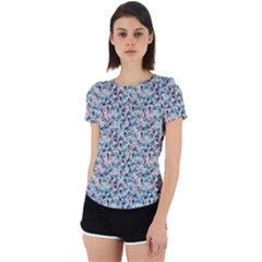Blue Leaves (2) Back Cut Out Sport T-shirt