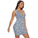 Blue Leaves (2) Draped Bodycon Dress View3