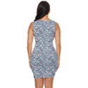Blue Leaves (2) Draped Bodycon Dress View4