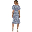 Blue Leaves (2) Women s Kimono Wrap Satin Dress View4