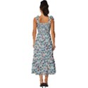 Blue Leaves (2) Tie-Strap Tiered Midi Chiffon Dress View4