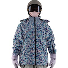 Blue Leaves (2) Women s Zip Ski And Snowboard Waterproof Breathable Jacket
