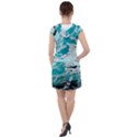 Fluid Turquoise Drawstring Hooded Dress View2