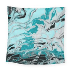 Fluid Turquoise Square Tapestry (large)