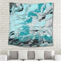 Fluid Turquoise Square Tapestry (Large) View2