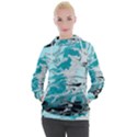 Fluid Turquoise Women s Hooded Pullover View1