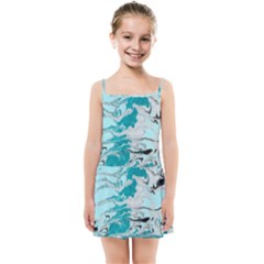 Fluid Turquoise Kids  Summer Sun Dress