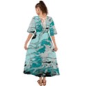 Fluid Turquoise Kimono Sleeve Boho Dress View2