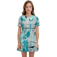 Fluid Turquoise Kids  Sweet Collar Dress