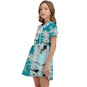 Fluid Turquoise Kids  Sweet Collar Dress View3