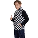 Pattern Checkered Squares Black White Pattern Kid s Button Up Puffer Vest View2