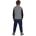 Pattern Checkered Squares Black White Pattern Kid s Button Up Puffer Vest View4