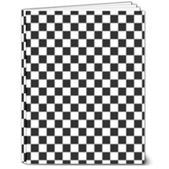 Pattern Checkered Squares Black White Pattern 7  X 9  Softcover Notebook