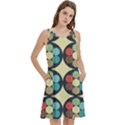 Circles Round Pattern Sphere Ball Round Neck Sleeve Casual Dress With Pockets View2