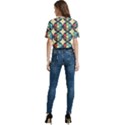 Circles Round Pattern Sphere Ball Women s Round Neck Short Sleeve Crop Top View4